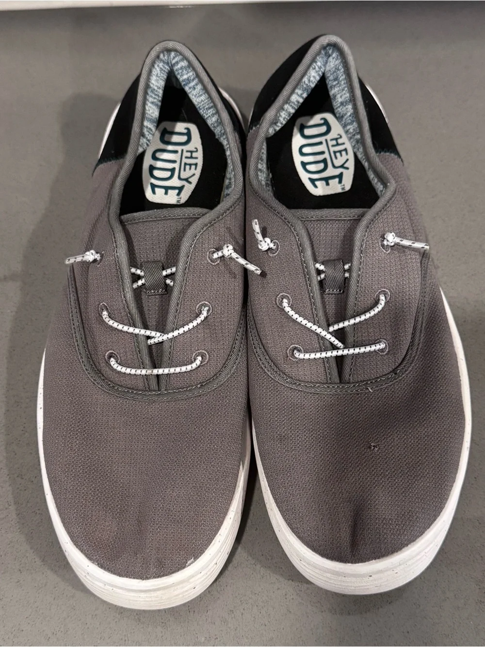 Hey Dude Men’s Gray Canvas Slip-On Loafers